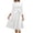 White, variant on Women's Solid Color Belted Round Neck 3/4 Sleeve Dress, Minimalist Midi Sundress with Casual Elegance for Everyday Wear,White XL