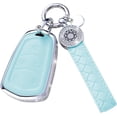 thumbnail image 1 of for Cadillac Key Fob Cover with Keychain, Blue Leather Rhinestone Key Case Protection Shell Compatible with Escalade CTS SRX XT5 ATS STS CT6 Bling Car Accessories, 1 of 5