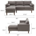 thumbnail image 4 of 80" W Sectional Sofa Couch, Convertible Sofa with Tufted Seat Cushion, L Shaped Couch with Reversible Chaise, Mid Century Modern Couches for Living Room Apartment Small Space, Line(Grey) B5A4945, 4 of 5