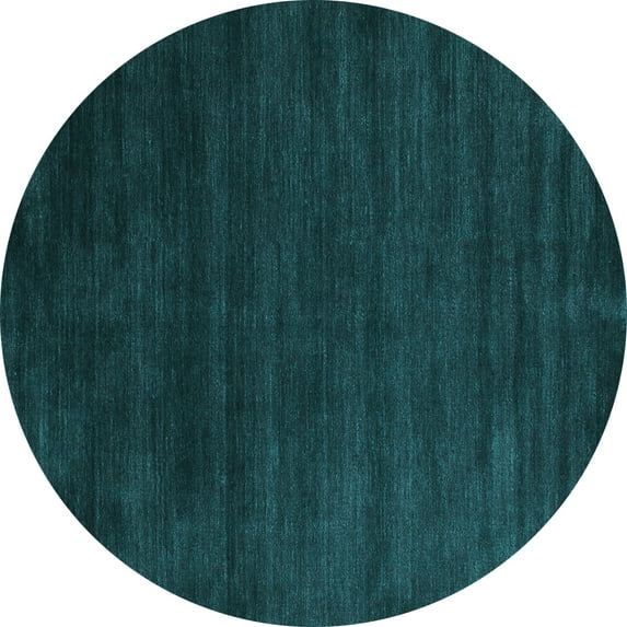Ahgly Company Indoor Round Abstract Light Blue Contemporary Area Rugs, 4' Round