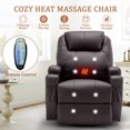thumbnail image 4 of Lnsenfin Manual Swivel Rocker Recliner Chair with Massage Faux Leather for Living Room,Brown, 4 of 7