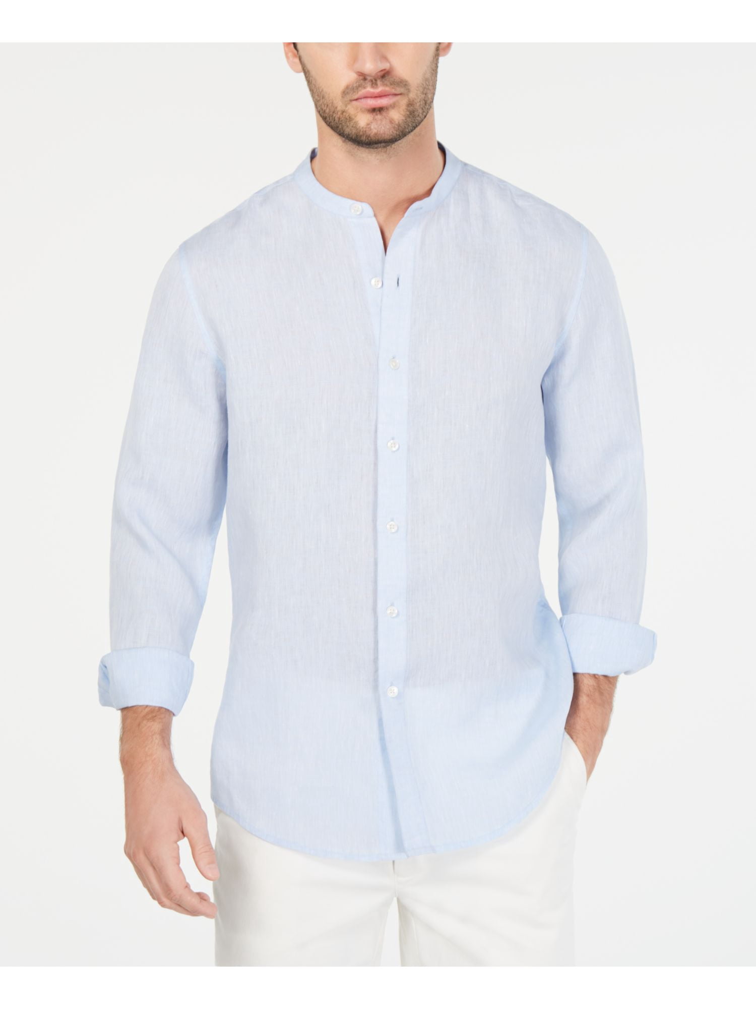 Tasso Elba Mens Linen Band Collar 