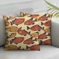 thumbnail image 3 of Burnt Orange Throw Pillow Cover Contemporary Illustration Group of Swimming Goldfish Random Retro Style, Decorative Square Covers for Couch Bed &amp; Sofa, Orange Yellow, 3 of 7