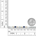 thumbnail image 4 of 925 Silver and 10K Yellow Gold Sky Blue Aquamarine and Blue Created Sapphire and White Lab Grown Diamond Bracelet for Women (2.01 Cttw, Gemstone March Birthstone, Oval, Wheat Chain, 6.5 inches), 4 of 5