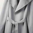 thumbnail image 6 of Lyinloo Woman Long Jackets Long Solid Woolen Coats Double Breasted Warm Blet Outwear Gray M, 6 of 6