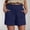 Blue, variant on Olyvenn Summer Shorts for Women Elastic High Waisted Frill Trim Casual Short Teen Girls Loose Comfy Cotton Linen Beach Shorts Army Green L