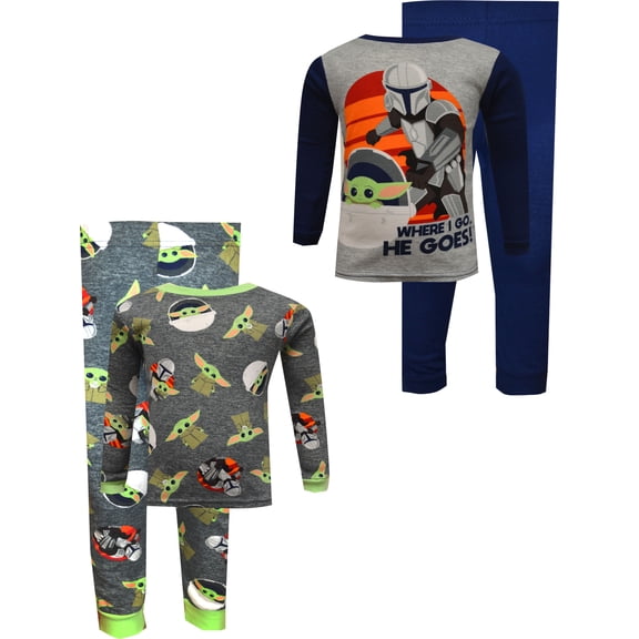 Star Wars Toddler Boys' Mandalorian Pajama Set, 4-Piece