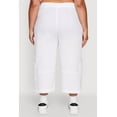 thumbnail image 5 of Womens Plus Size Poplin High Waisted Cargo Capris, 5 of 5
