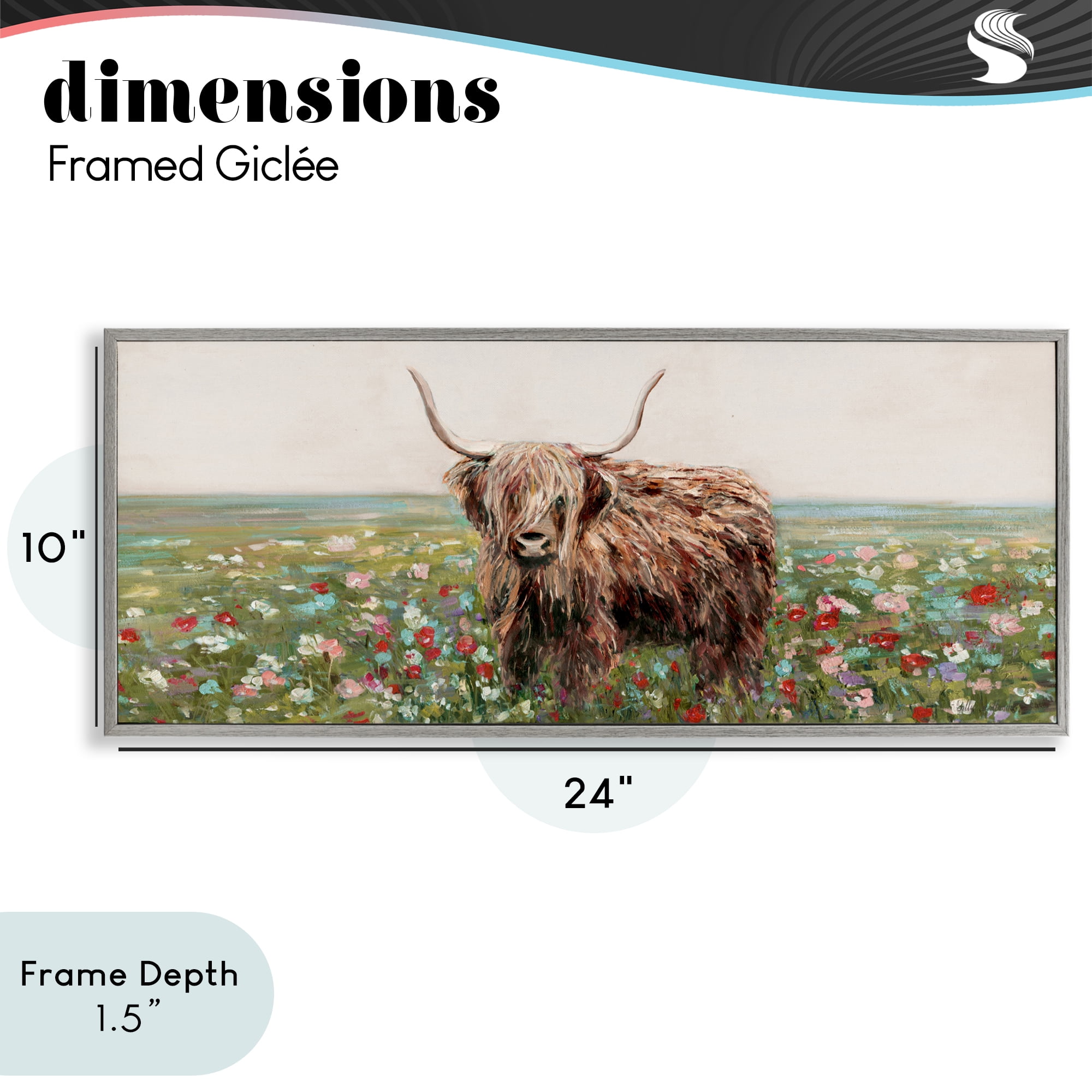 Stupell Industries Grazing In Poppy Field Gray Framed Giclee Art, design by Sally Swatland