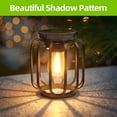 thumbnail image 5 of Fmxomd Solar Lantern Outdoor Indoor Use Hanging Solar Lights with Hook Bright and Warm Weatherproof for Garden Decor Birthday Mothers Day Gifts - Black 2 Pack, 5 of 7
