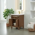 thumbnail image 4 of Cerrito 24" Wood Vanity in Brown Oak Ceramic Integrated Sink no Mirror, 4 of 18