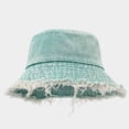 thumbnail image 2 of Fgnfyis Distressed Denim Bucket Hat Unisex Washed Fisherman Sun Outdoor Travel Street Style Fashion Headwear GN1 M, 2 of 3