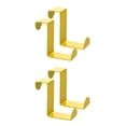 thumbnail image 1 of Billuyoard 2pcs Over Door Hooks Stainless Steel Belts Hanger Z-shaped Kitchen Metal Sturdy Punch-Free Clasp Clothes Rack Hangers Drawer amarillo 2piezas Billuyoard CBP001063, 1 of 5