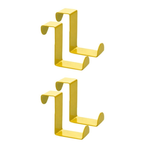 Kearding 2pcs Over Door Hooks Multifunctional Cabinet Office Z-shaped Hangers Hanger Nail-Free Kitchen Rack Sturdy Metal Towel Clasp amarillo 2piezas Kearding CBP001063