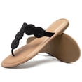 thumbnail image 5 of Women's Bohemian Bling Flat Slide Sandals Rhinestone Decor Rubber Sole Summer Thong Sandals, 5 of 6