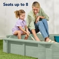 thumbnail image 4 of Best Choice Products Kid's Octagonal Wooden Outdoor Sandbox w/ Benches, 8 Seats, Cover, XL Sandpit, Liner - Sage Green, 4 of 8