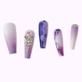 thumbnail image 4 of Christmas Decoration Fofosbeauty 24pcs Press on False Nails,Fake Nails, Elegant Light Purple Print with Stones, 4 of 8