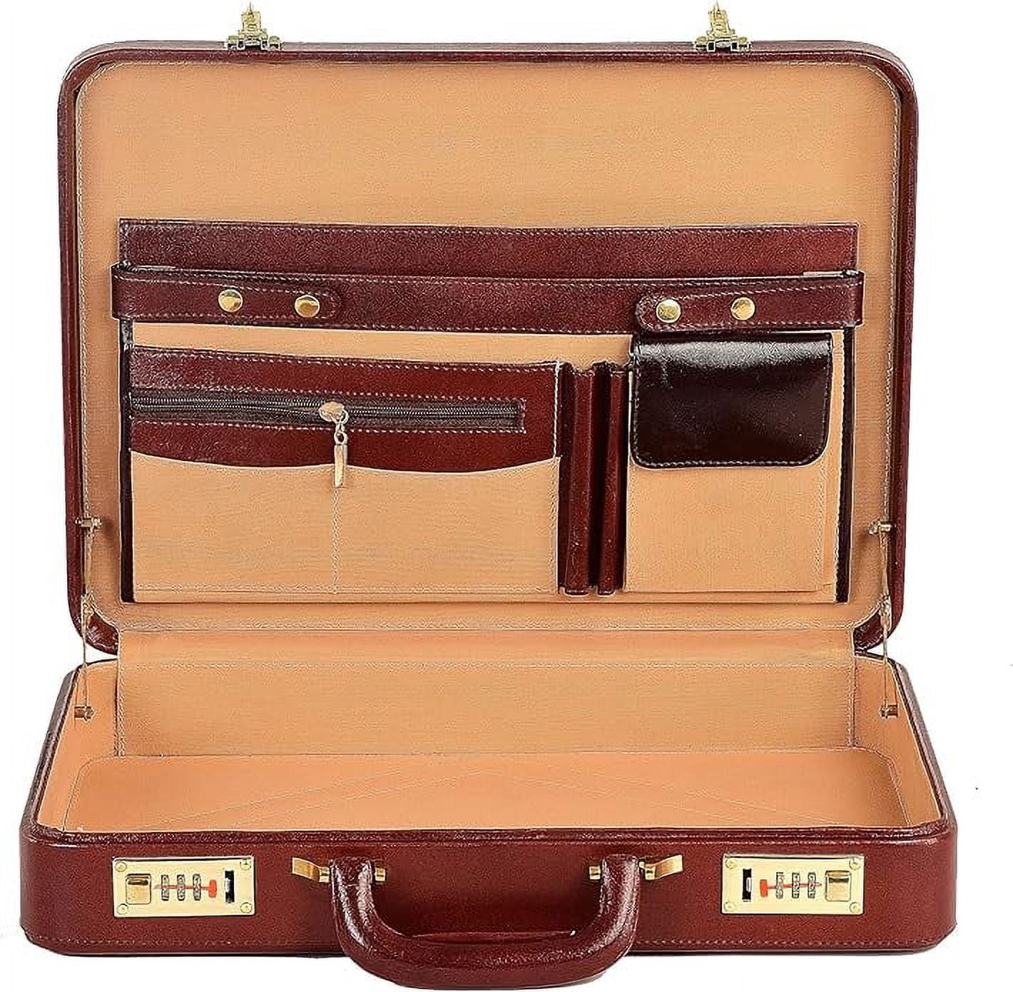 LINDSEY STREET Men's Leather Briefcase | Business Leather Handbag | Doctors Safety Kit Bag Leather Attache | Gift For Him