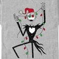 thumbnail image 2 of Men's The Nightmare Before Christmas Jack Christmas Lights Graphic Tee Athletic Heather Large, 2 of 5