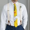 thumbnail image 2 of Rooster & Chicken Farm Themed Satin Necktie - Smooth Luxurious Wedding Groomsmen Tie + Gift Packaging, 2 of 3