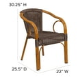 thumbnail image 5 of Flash Furniture Cadiz Series Bamboo Patio Chair Dark Brown Rattan/Red Bamboo-Aluminum Frame, 5 of 11
