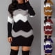 thumbnail image 3 of Vestido de manga larga con cuello alto para mujer, minivestido de punto acanalado, informal, elegante, cálido, otoño e invierno, 2022, 3 of 7