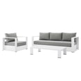 thumbnail image 2 of Modway Tahoe Outdoor Patio Powder-Coated Aluminum 3-Piece Set in White Gray, 2 of 10