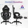 thumbnail image 5 of Demi Bonn Ergonomic Video Game Computer Chair, Reclining, Retractable Footrest, Headrest & Lumbar Pillow, PU Leather, Black, 5 of 7