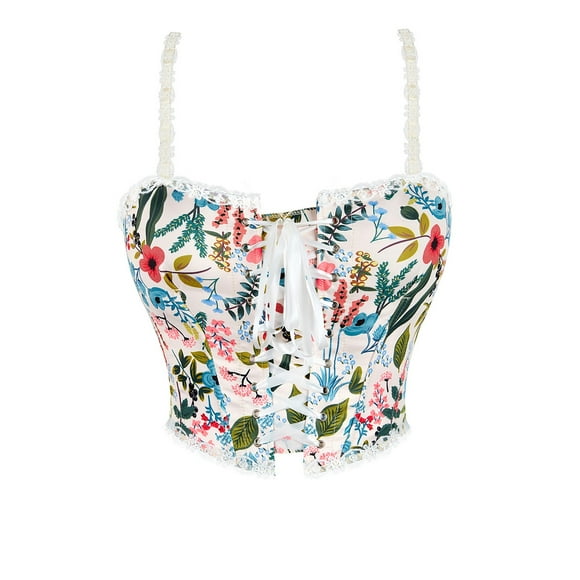 Women's Floral Shapewear Bodysuit Seamless Waist Trainer Corset Comfortable Straps Underwear