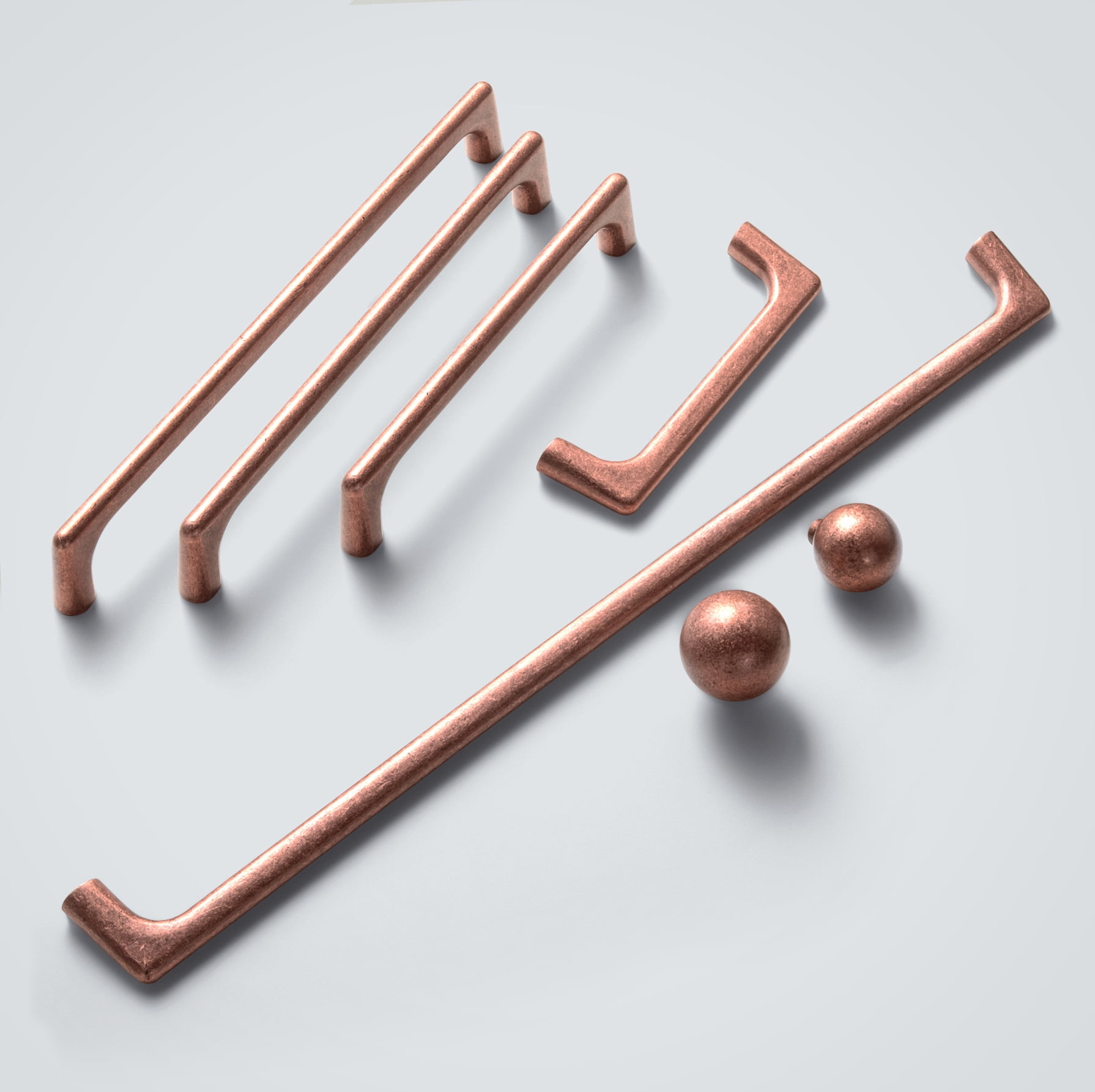 Goo-Ki 12 Pack 3''(76mm) Hole Center Antique Copper Cabinet Pulls, Zinc Alloy Minimalist Style Cabinet Handles for Drawer,Dresser,Cupboard Wardrobe Cabinet