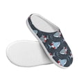 thumbnail image 3 of Balery Shark Wearing Swim Ring Pattern Women's Fuzzy Memory Foam Slippers Fluffy Winter House Shoes Indoor and Outdoor-35/36, 3 of 7