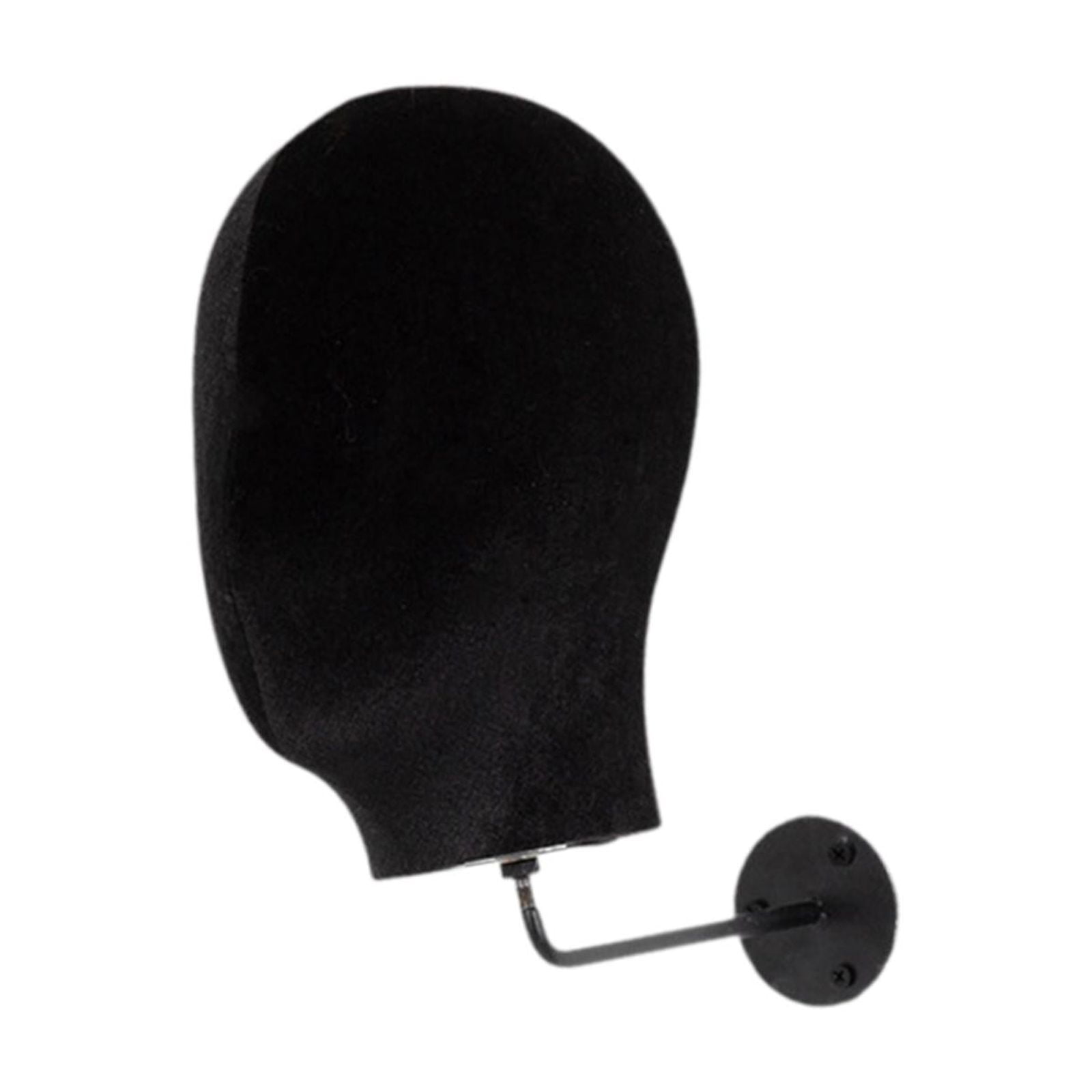 Gazechimp Wall Mount Mannequin Head Cap Hat Display Rack for Ornament Decoration Store Flannel Black