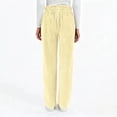 thumbnail image 4 of Corduroy Pants Women Casual Comfy Elastic High Waisted Pull On Trousers Straight Leg Lounge Pant with Pockets Beige S, 4 of 4