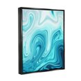 thumbnail image 3 of Stupell Industries Blue Abstract Ripples Abstract Painting Black Floater Framed Art Print Wall Art, 25 x 31, 3 of 9