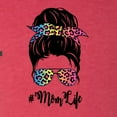 thumbnail image 2 of Mom Life Messy Hair Bun | Tie Dye Leopard Print Bandana | Funny Mother's Day Mother's Day Tri-Blend Racerback Sleeveless Top, Vintage Red, M, 2 of 5