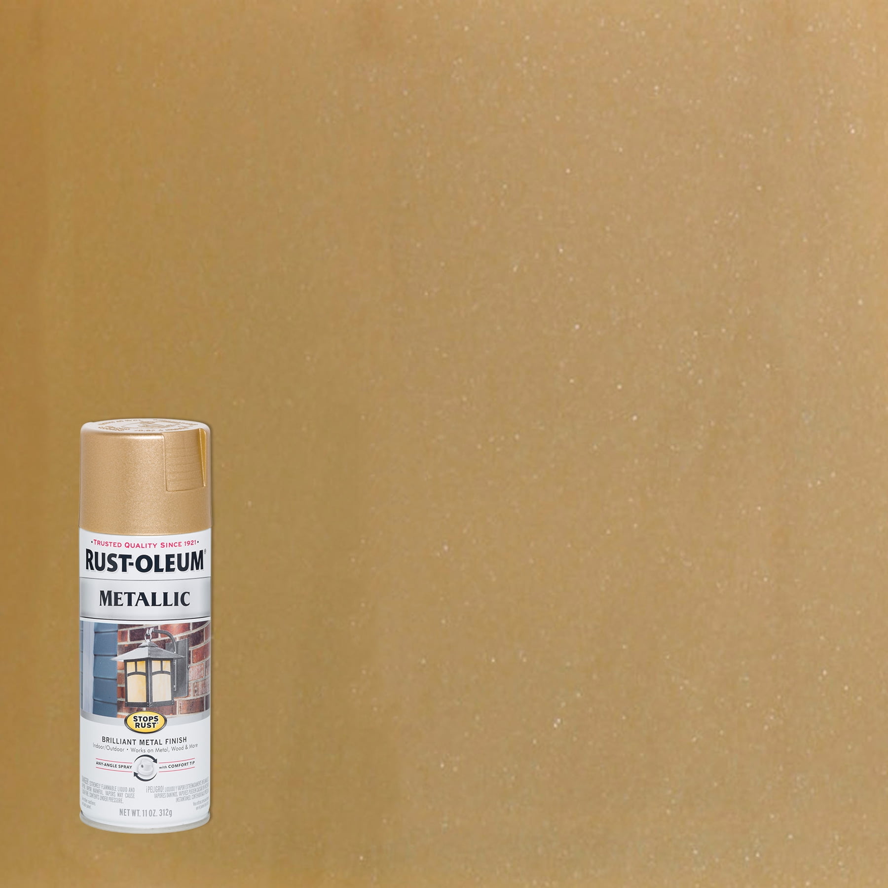 Warm Gold, Rust-Oleum Stops Rust Metallic Paint-286524, 11 oz