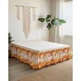 thumbnail image 2 of Thanksgiving Pumpkins Bed Skirt Queen Size 18 Inch Drop, Farmhouse Leaves Vintage Wood Texture Wrap Around Dust Ruffle Bedskirts, Wrinkle & Fade Resistant Easy Fit Bedskirt with Adjustable Elastic, 2 of 8