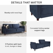 DHP Pin Tufted Transitional Futon, Blue Velvet