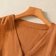 thumbnail image 5 of Vmvidoty Women's Linen Vest Summer Sleeveless V Neck Blazer Vest Lightweight Work Casual Cotton Waistcoat with Pocket Orange XL, 5 of 9