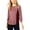 Burgundy, variant on Womens Burgundy Striped Embellished 3/4 Sleeve Top L