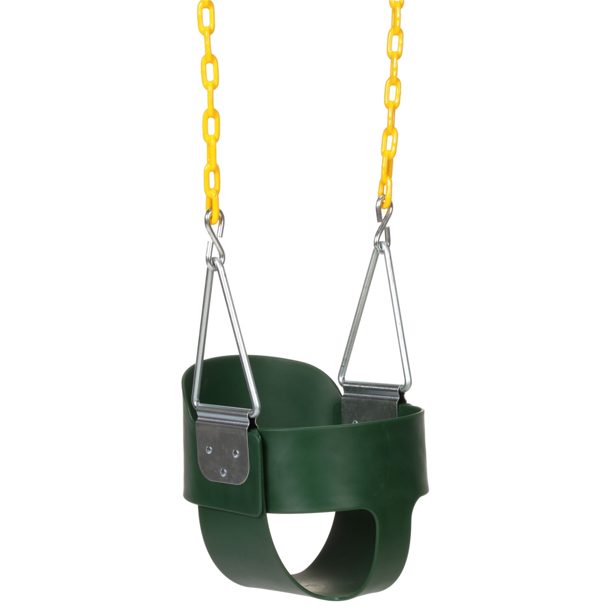 Heavy-Duty Green High Back Toddler Swing – Infant Bucket Swing Seat with Coated Chains – Baby Swing for Swing Sets, Outdoor Use – Green | Eastern Jungle Gym