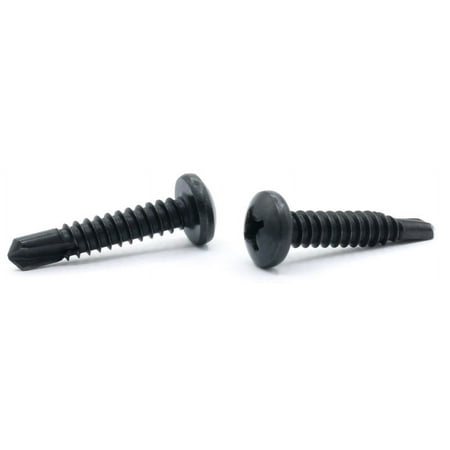 

#8 x 5/8 Self-Drilling Screws / Phillips / Pan Head / Steel / Black Zinc - 10000 Piece Carton