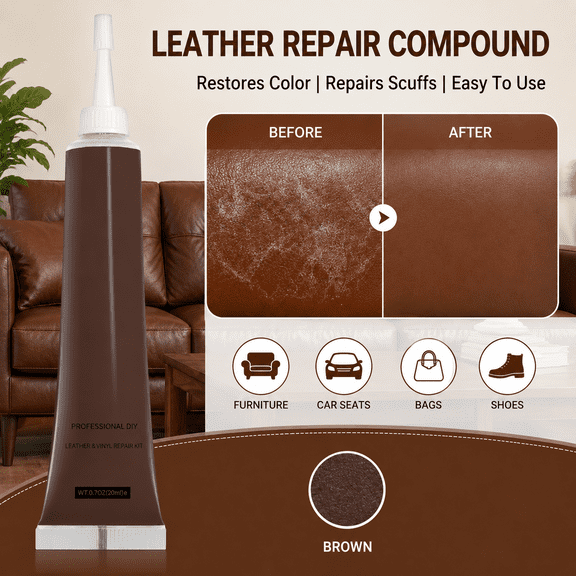 Advanced Leather Repair Gel, Multifunctional Leather Repair Kit Leather Repair Kit, Leather Repair Coloured Cream Gel for Car Seat Furniture Sofa Couch Jacket