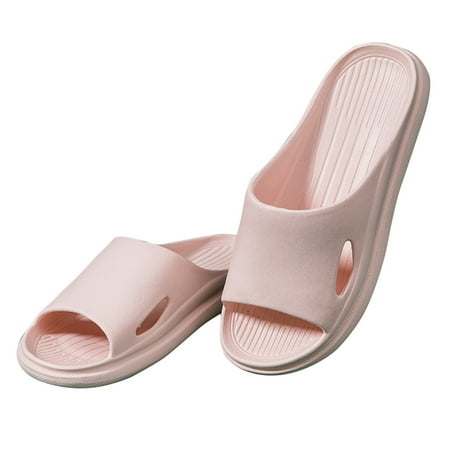 

Wioihee Shower Slipper Quick Drying Non-Slip Slippers Bathroom House and Pool Sandals in-Door Slipper for Gym Soft Sole Pink 8.5(40-41)