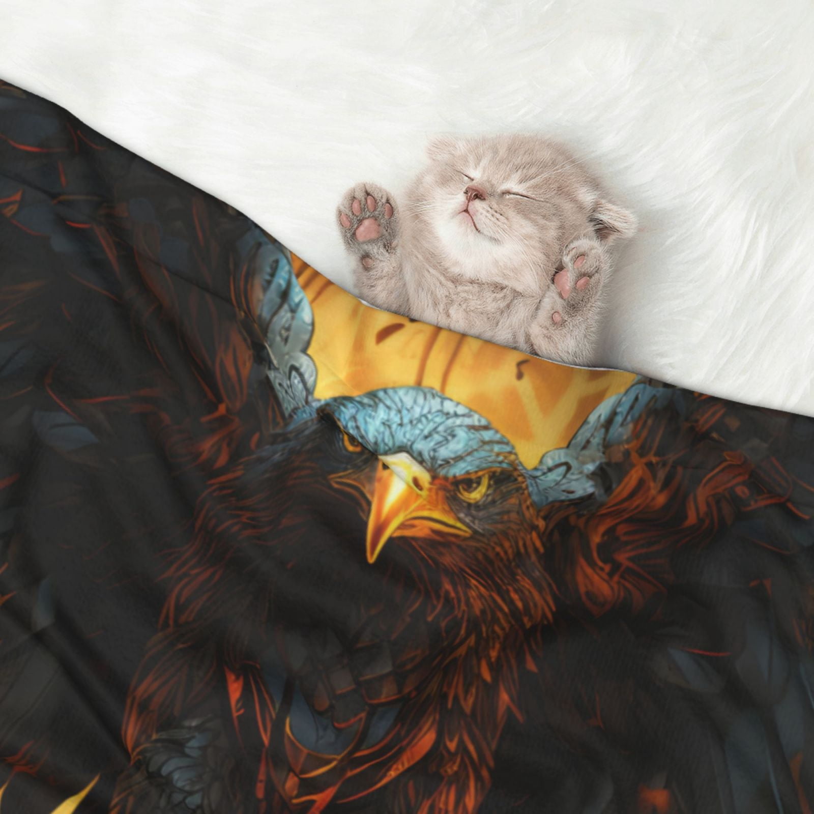Naloa Cool Black Eagle Dog Blanket, 3 Sizes Cat Blanket for Indoor Cats Large Medium Small Dog Gifts-Small