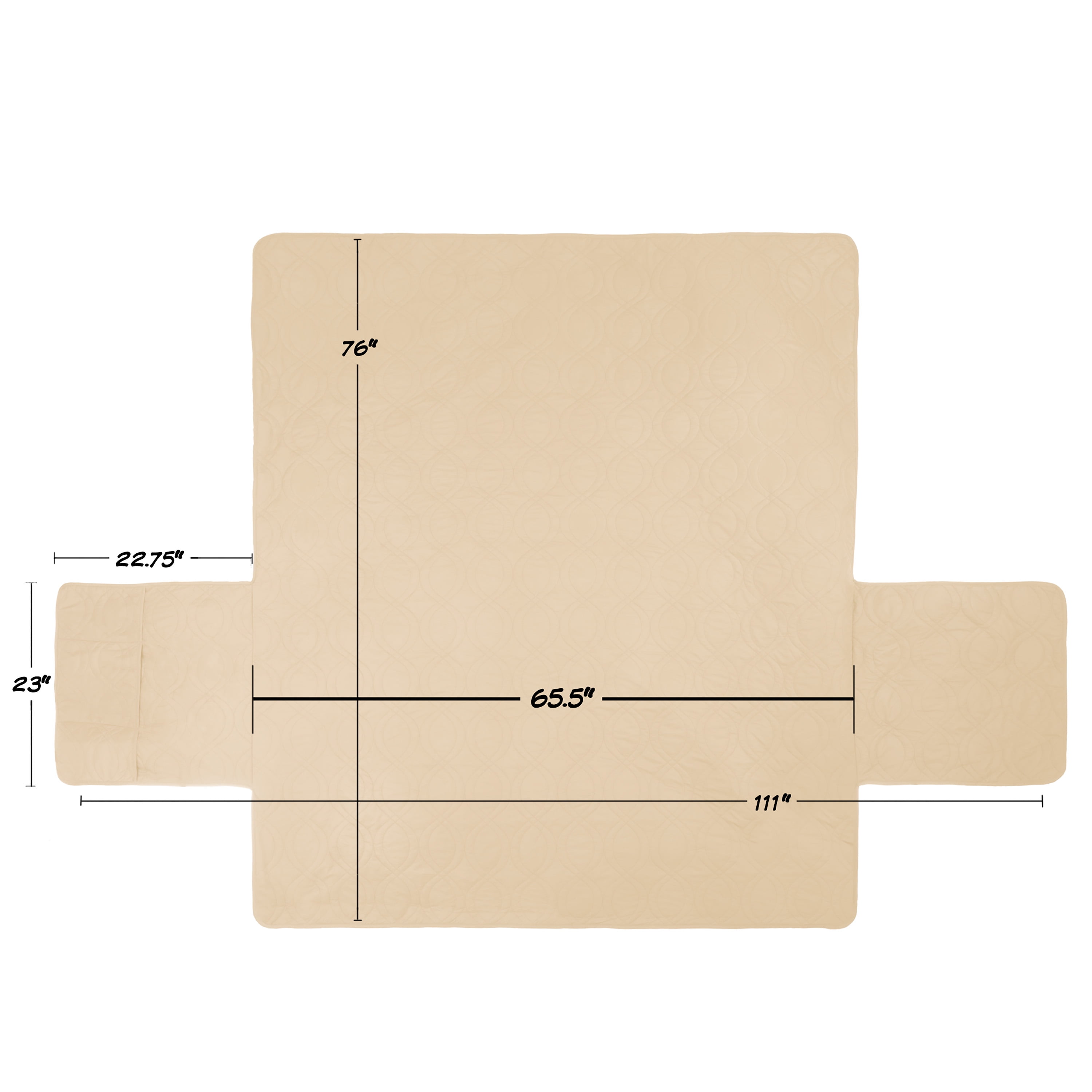 Petmaker Pet Couch Protector - Waterproof Furniture Sofa Cover for Dogs - with Non-Slip Straps (Tan)