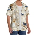 thumbnail image 2 of Vsdgher Elegant Butterflies And Pearls Men's Cuban Shirt, Hawaiian Shirts, Business Casual Button Down Shirts, Short Sleeve Shirt-Large, 2 of 5