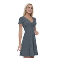 thumbnail image 1 of Women’s A Line Ethnic Summer Dress, Retro Triangle Arrangement, Cross Wrap V Neck, 6 Sizes, by Ambesonne, 1 of 2