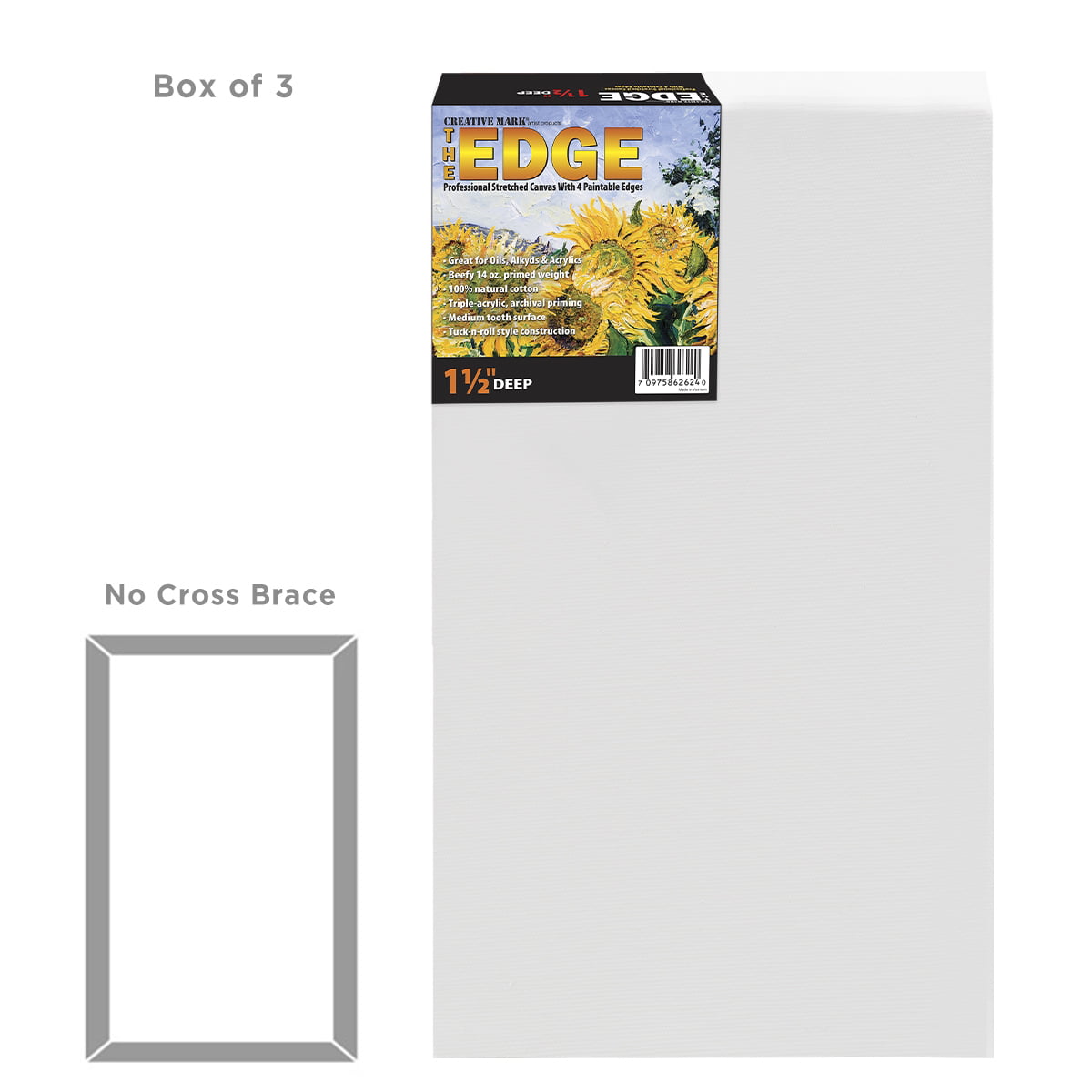 Creative Mark The Edge All Media Cotton Deluxe Stretched Canvas