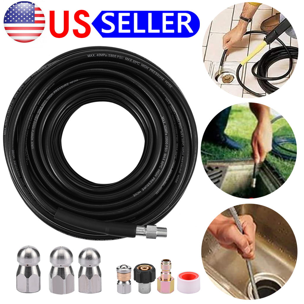 Details about   Drain High Pressure washer Hose Sewer Pipe Cleaning Kit Flexible Tube Unblocker 